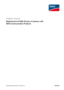 "Installation Manual - Replacement of SMA Devices in Systems with