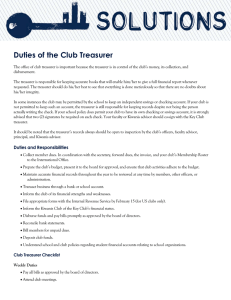 Duties of the Club Treasurer