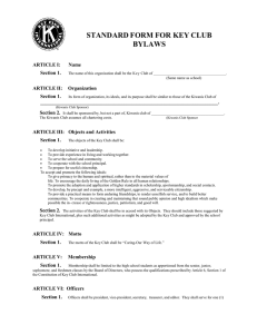 STANDARD FORM FOR KEY CLUB BYLAWS