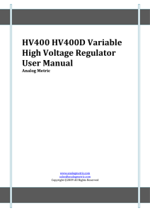 Variable High Voltage BJT Regulator User Manual