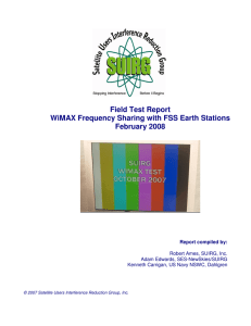 Field Test Report WiMAX Frequency Sharing with FSS - Asia