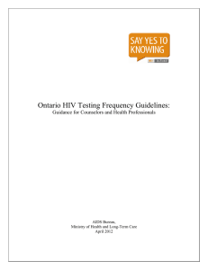 Ontario HIV Testing Frequency Guidelines