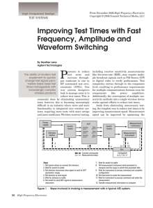 Improving Test Times with Fast Frequency, Amplitude and Waveform