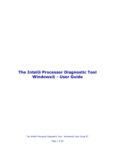 The Intel Processor Diagnostic Tool in Windows user Guide