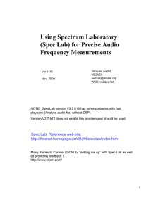 Using Spectrum Laboratory (Spec Lab) for Precise Audio Frequency