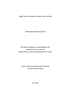 DIRECTION AND SPEED CONTROL OF DC MOTOR NORFADILAH