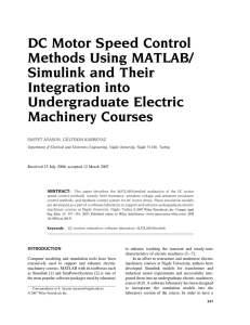 DC motor speed control methods using MATLAB/Simulink and their