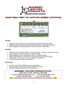 1.6 MMP 25A-48V DC Motor Speed Control Spec Sheet