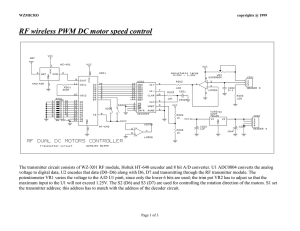 RF wireless PWM DC motor speed control