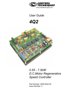 User Guide 0.55 - 7.5kW DCMotor Regenerative Speed Controller