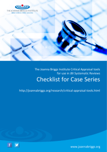 Checklist for Case Series