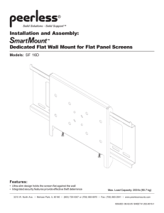 Installation and Assembly: Dedicated Flat Wall Mount for Flat Panel