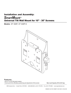 Installation and Assembly: Universal Tilt Wall Mount for 10"