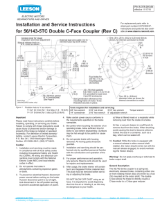 Installation and Service Instructions for 56/143-5TC Double C
