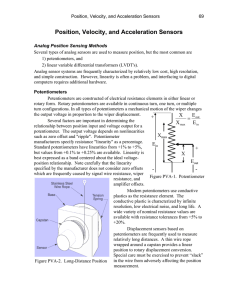 Position, Velocity, and Acceleration Sensors