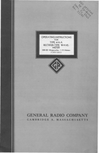 GR 419-A Rectifier-Type Wave Meter, Manual