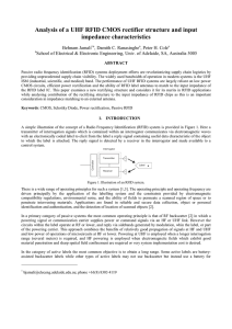 Analysis of a UHF RFID CMOS rectifier structure and input