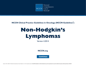 (NCCN Guidelines®) Non-Hodgkin`s Lymphomas