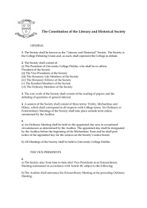 The Constitution of the Literary and Historical Society