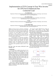 Implementation of ZVS Concept in Four Wire Inverter for UPS