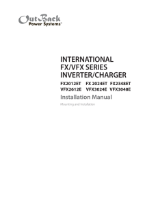 International FX/VFX Series Inverter/Charger Installation Manual