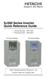 SJ300 Series Inverter Quick Reference Guide