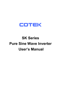 SK Series Pure Sine Wave Inverter User`s Manual