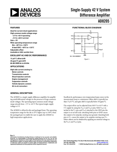 AD8205 Single-Supply 42 V System Difference Amplifier Data Sheet
