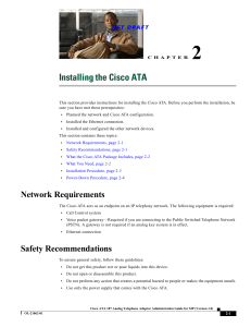 Chapter 2 - Installing the Cisco ATA