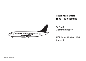 ATA Specification 104 Training Manual B 737