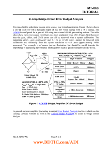 MT-066: In-Amp Bridge Circuit Error Budget Analysis