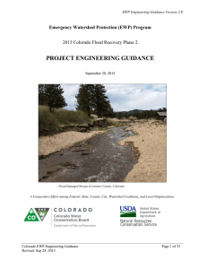 Project Engineering Guidance - Colorado Water Conservation Board