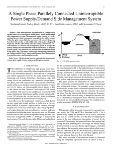 A single phase parallely connected uninterruptible power supply