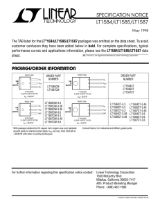 specification notice lt1584/lt1585/lt1587 package/order information