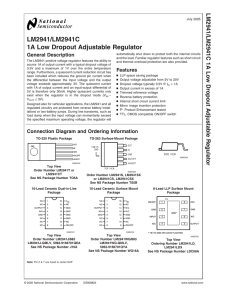 LM2941/LM2941C 1A Low Dropout Adjustable Regulator