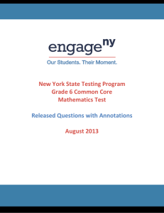 Grade 6 Mathematics Annotated 2013 State Test