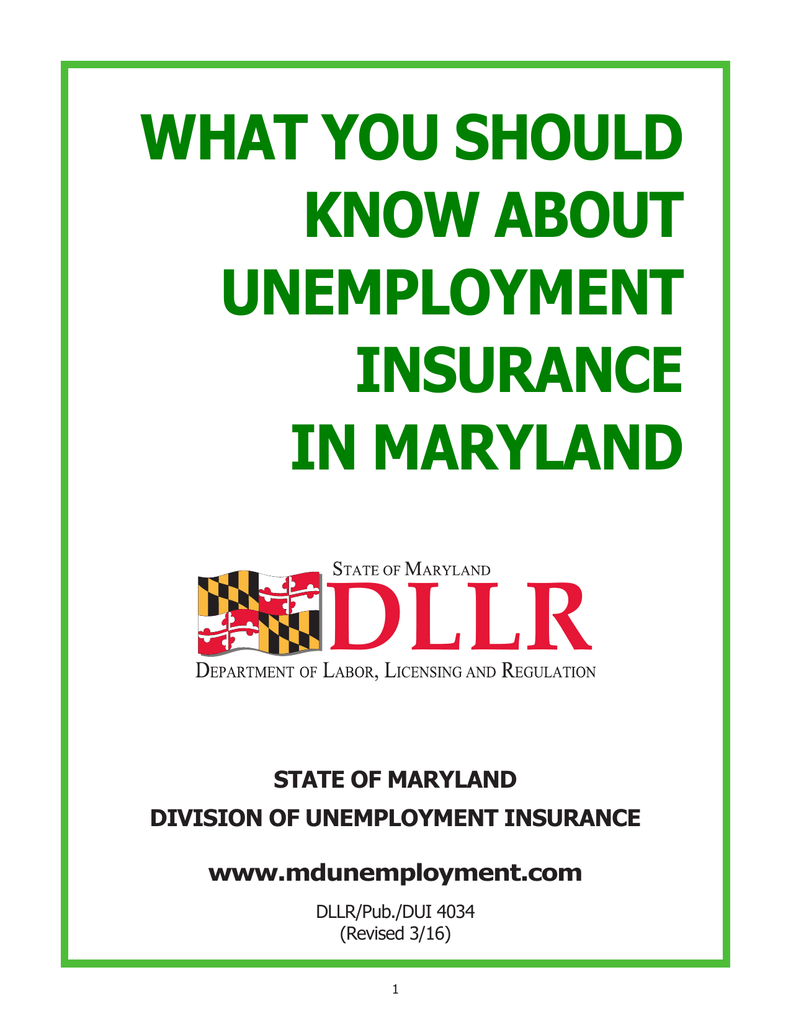 What You Should Know About Unemployment Insurance in Maryland