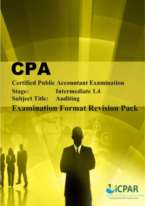 CPA I1.4 Auditing