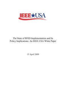 The State of RFID Implementation and Its Policy - IEEE-USA