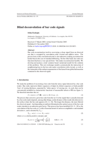 Blind deconvolution of bar code signals