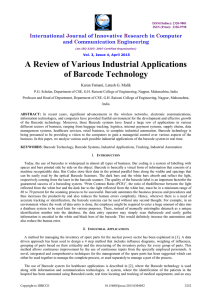 A Review of Various Industrial Applications of Barcode