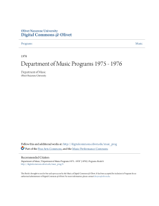 Department of Music Programs 1975 - 1976
