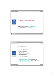 ES1 - Introduction ES1 people