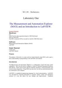 Laboratory One The Measurement and Automation