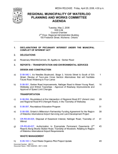 regional municipality of waterloo planning and works committee