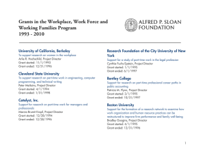 Grants in the Workplace, Work Force and Working Families Program
