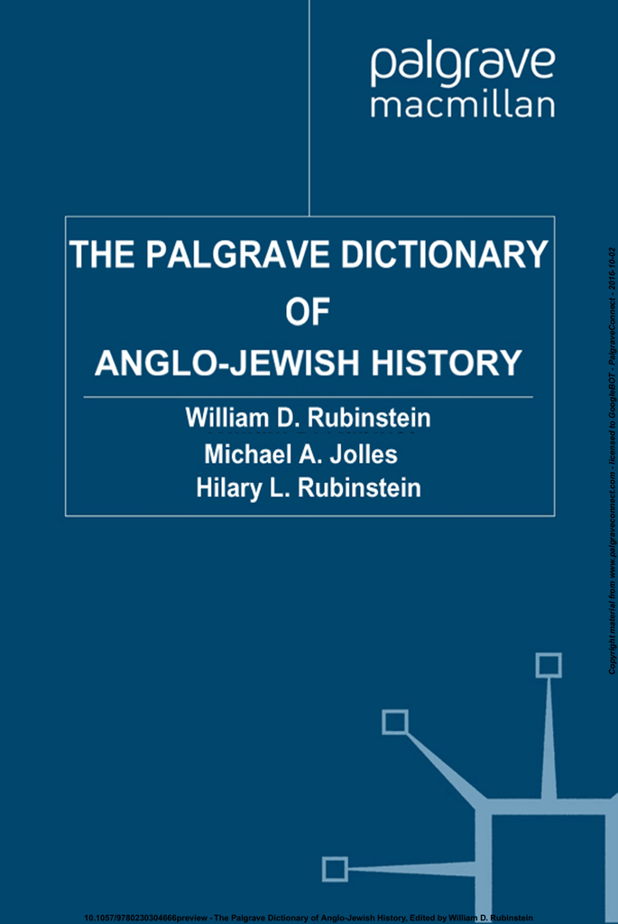The Palgrave Dictionary of Medieval Anglo-Jewish History