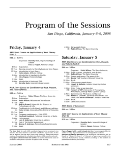 Program of the Sessions - American Mathematical Society