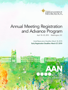 2015 Annual Meeting Registration and Advance Program