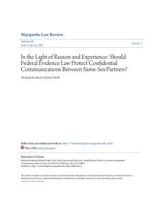 in the light of reason and experience: should federal evidence law